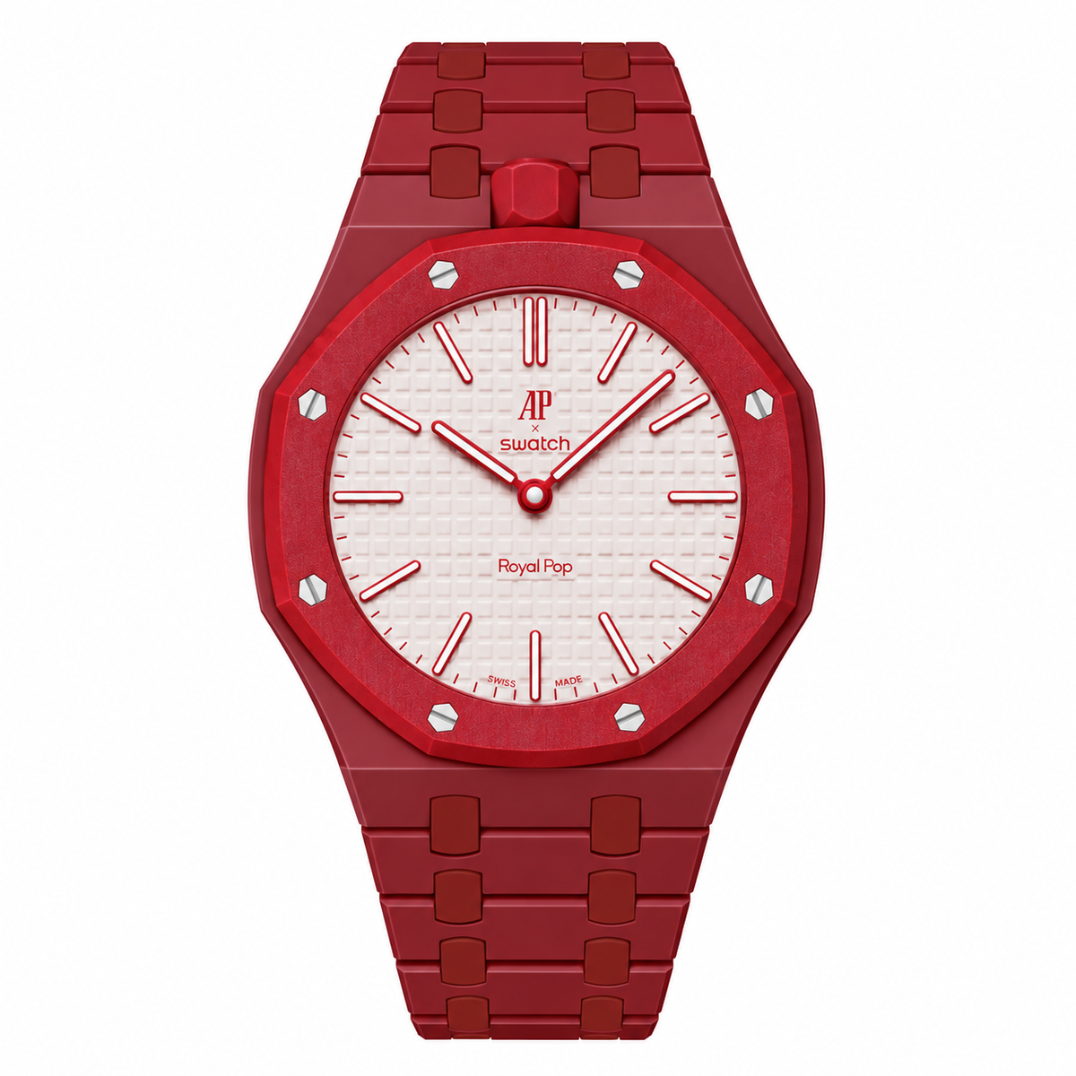 Bioceramic case and strap for AP x Swatch RoyalPop (Otto Rosso) All red