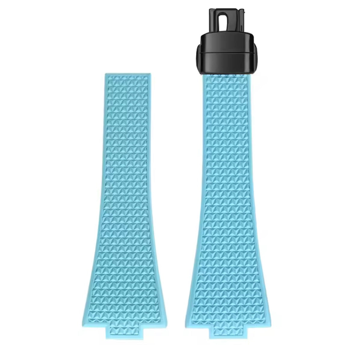 Textured Rubber Watch Strap For Tissot PRX multiple colors with Quick Release Stainless Steel (black) - Fits PRX 40mm