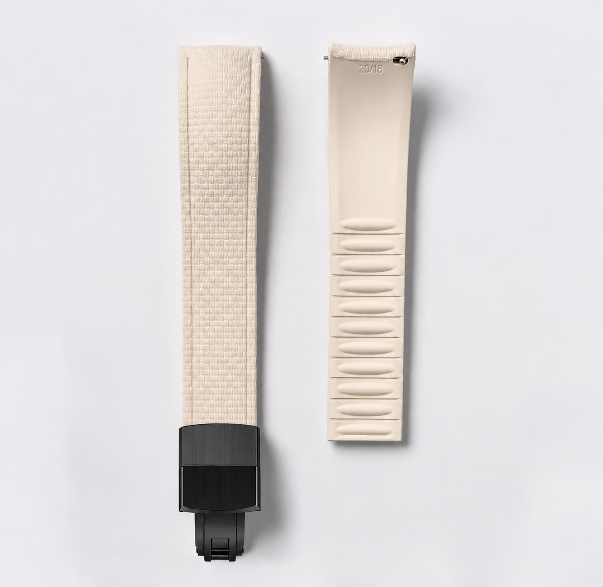 CTS FKM Rubber Watch Strap, Quick Release, Creme