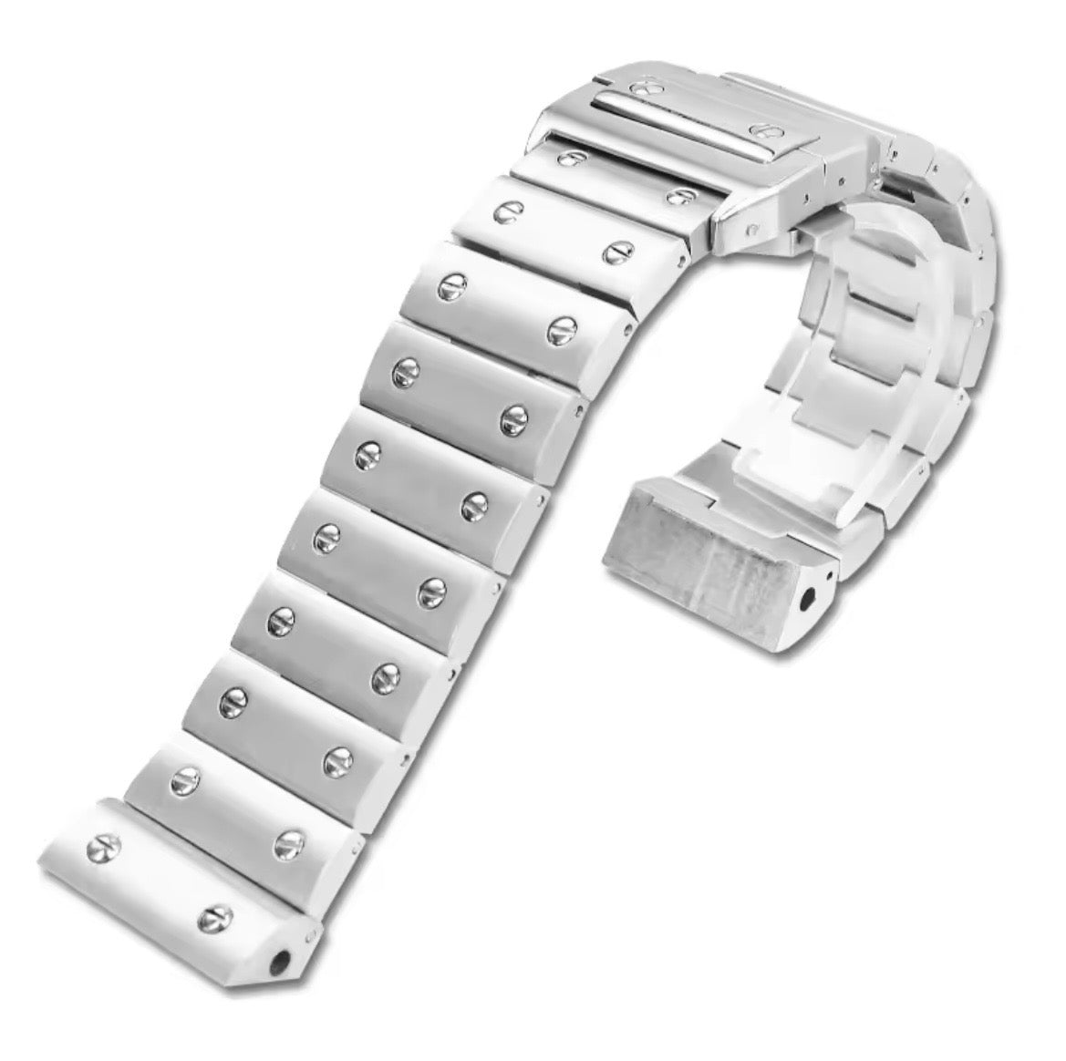 Cartier Santos Style Two-Tone Stainless Steel Strap