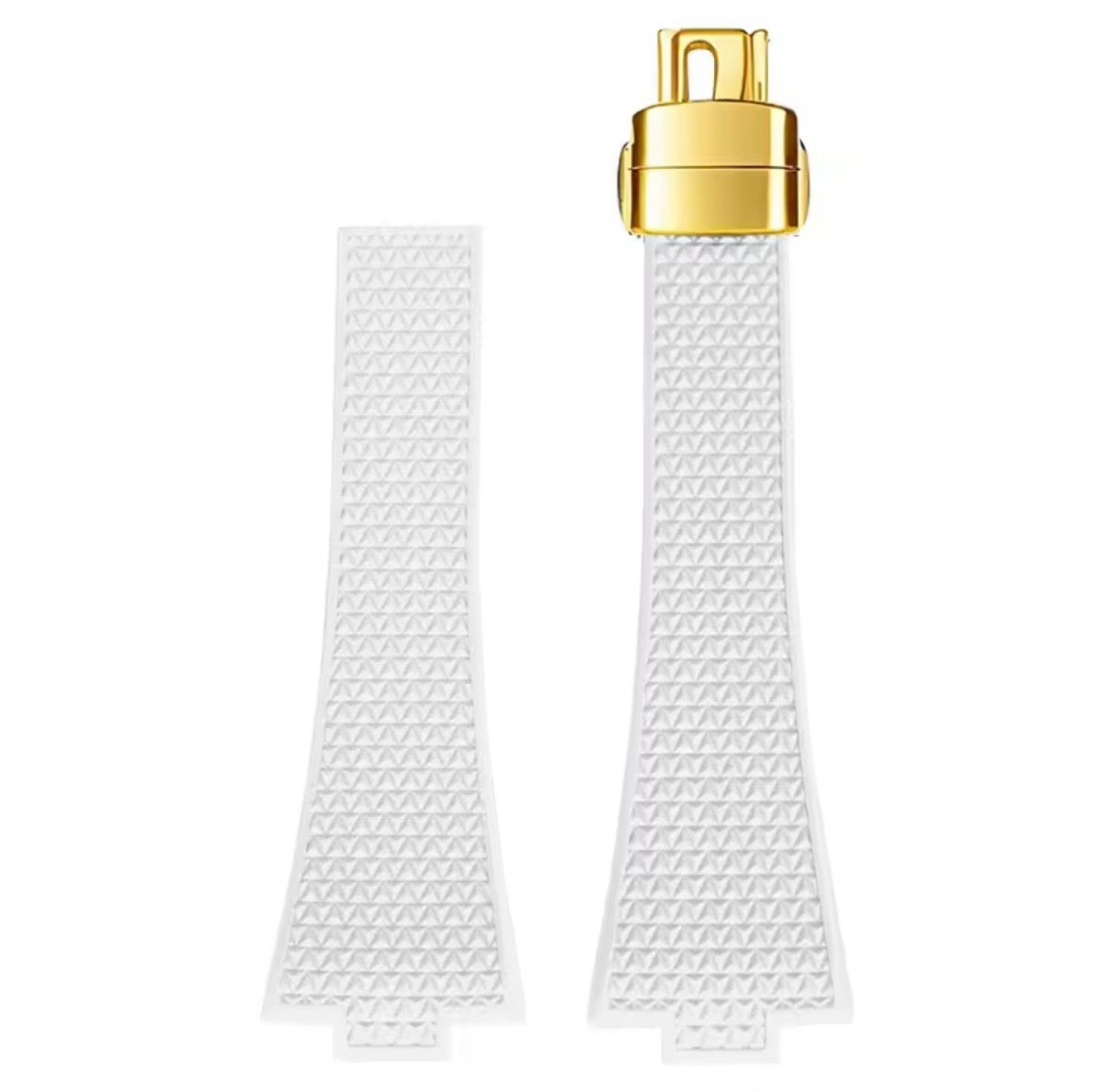 Textured Rubber Watch Strap multiple colors with Quick Release Stainless Steel (Gold)