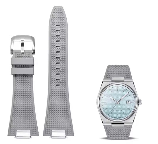 Tissot PRX Textured Rubber Watch Strap with Stainless Steel Buckle multiple colors - Fits PRX 40mm