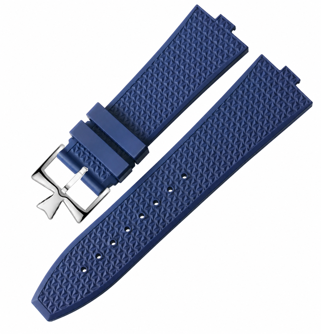 Silicone Watch Strap for Vacheron Constantin – Textured Rubber Watch Band (Silver Buckle)