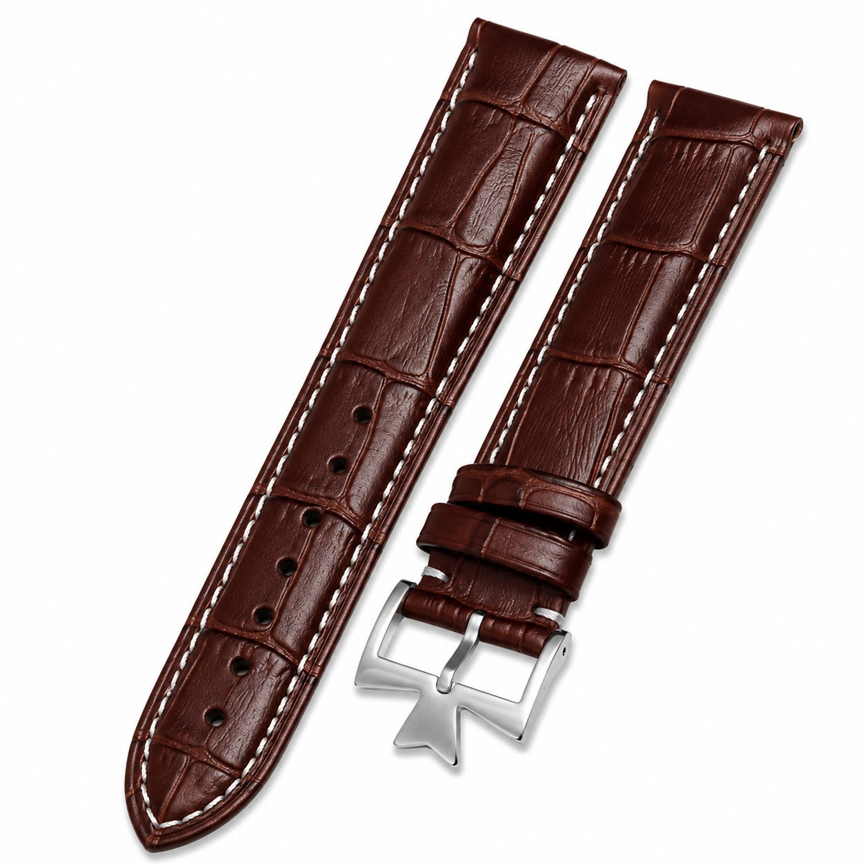 Silicone Watch Strap for Vacheron Constantin – Textured Rubber Vegan leather Watch Band (Silver/Gold buckle)