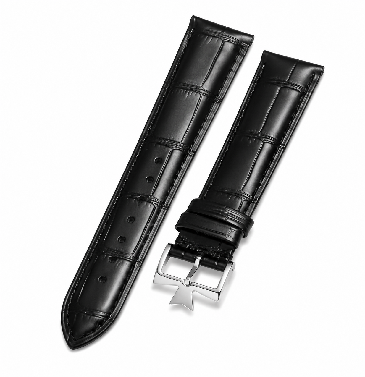 Watch Strap for Vacheron Constantin – Textured Leather Vegan Watch Band (Silver/Gold buckle)