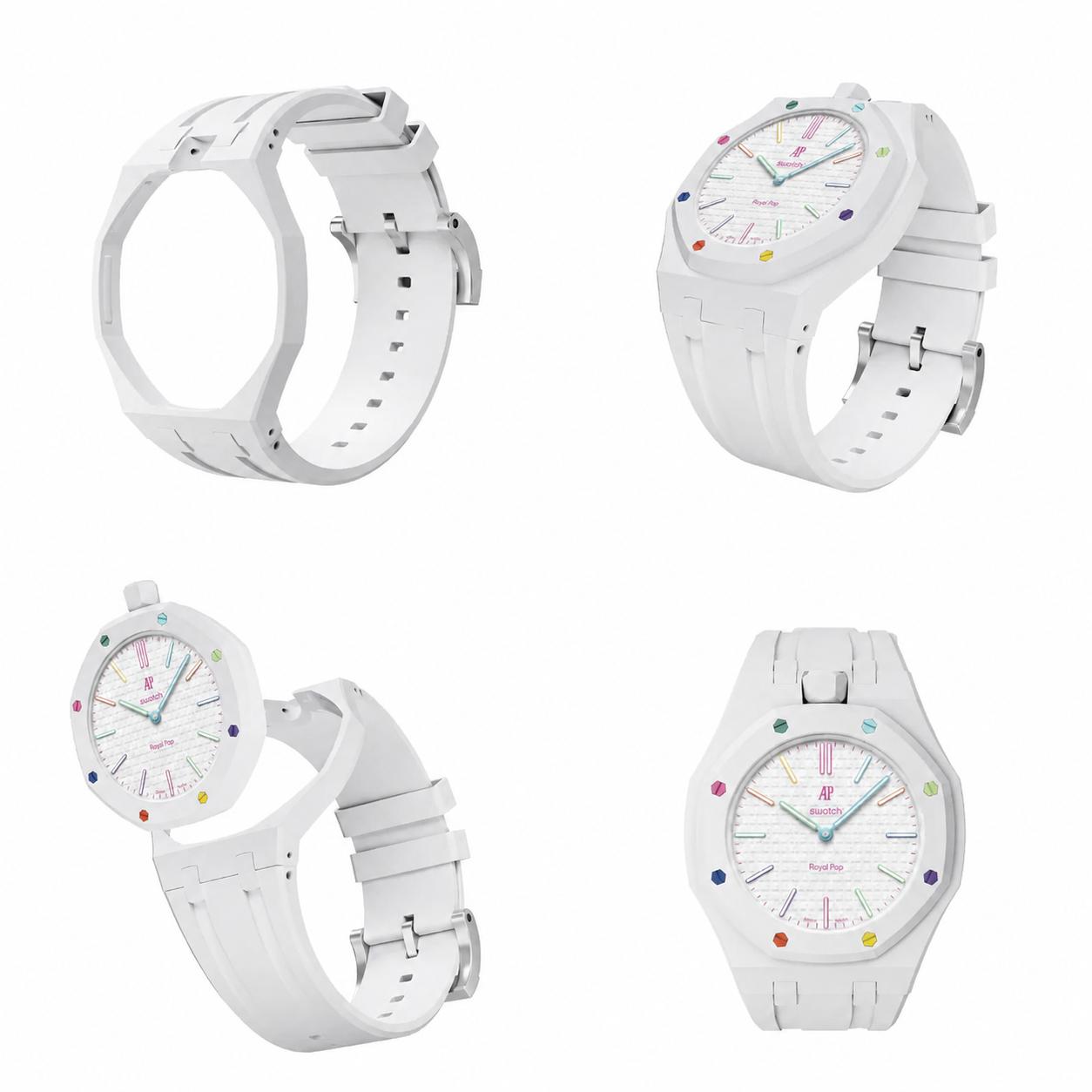 AP x Swatch Royalpop rubber strap & adapter bundle White
