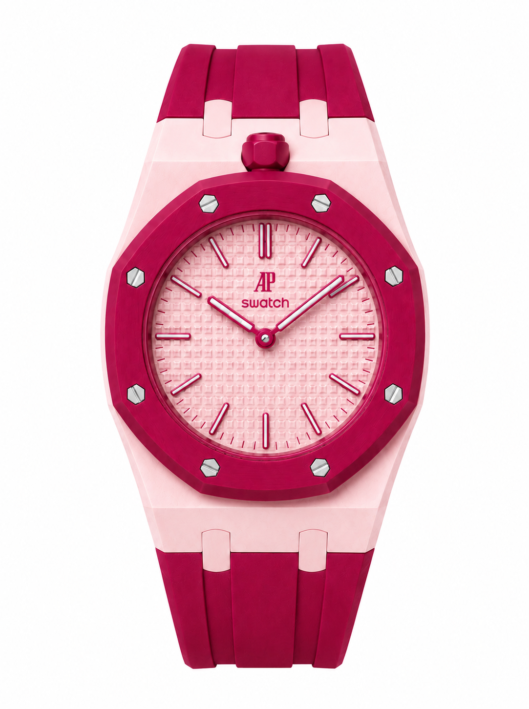 AP x Swatch Royalpop rubber strap & adapter bundle light pink/red