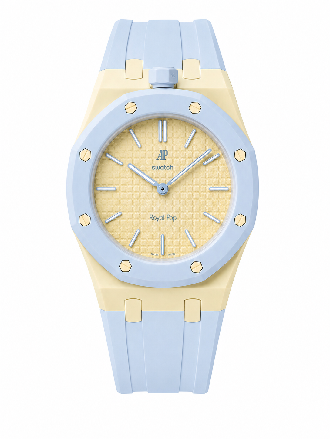 AP x Swatch Royalpop rubber strap & adapter bundle Light blue/ yellow