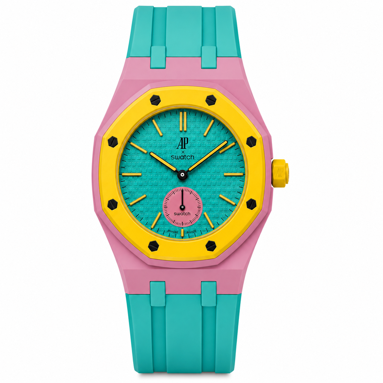 AP x Swatch Royalpop rubber strap & adapter bundle Pink/ Cyan