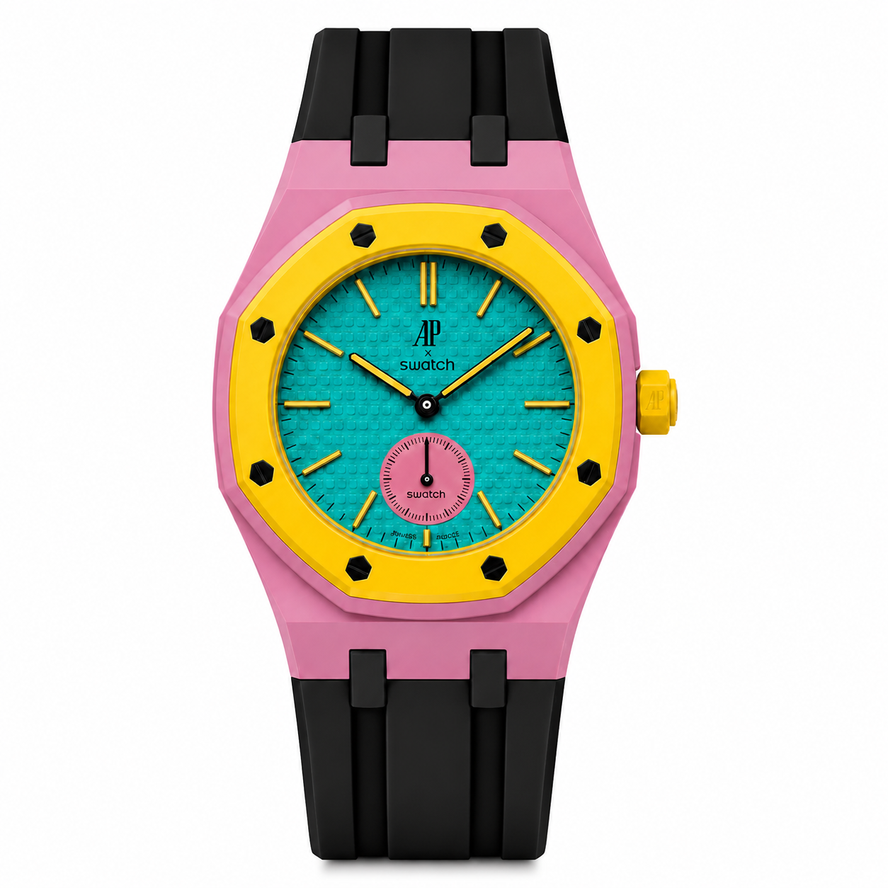 AP x Swatch Royalpop rubber strap & adapter bundle Pink/Black