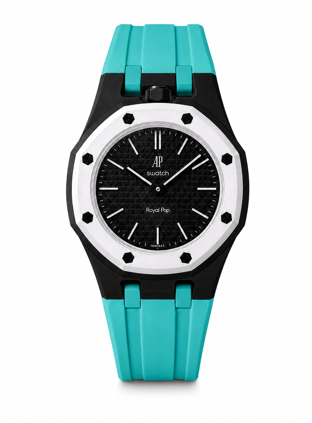 AP x Swatch Royalpop rubber strap & adapter bundle Black/Cyan