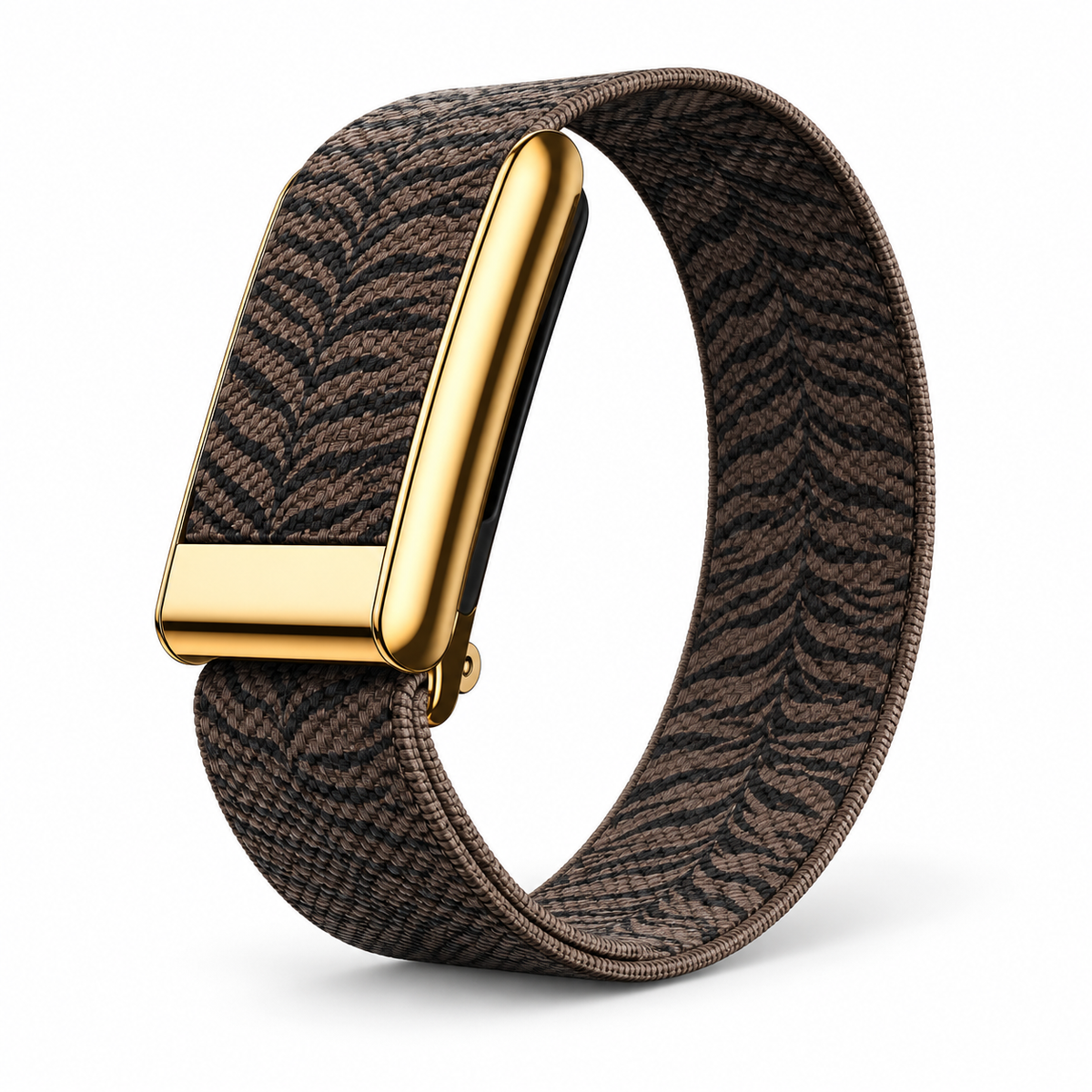 Tiger Stripe Woven Strap for WHOOP 5.0 & WHOOP MG – Brown & Gold tone