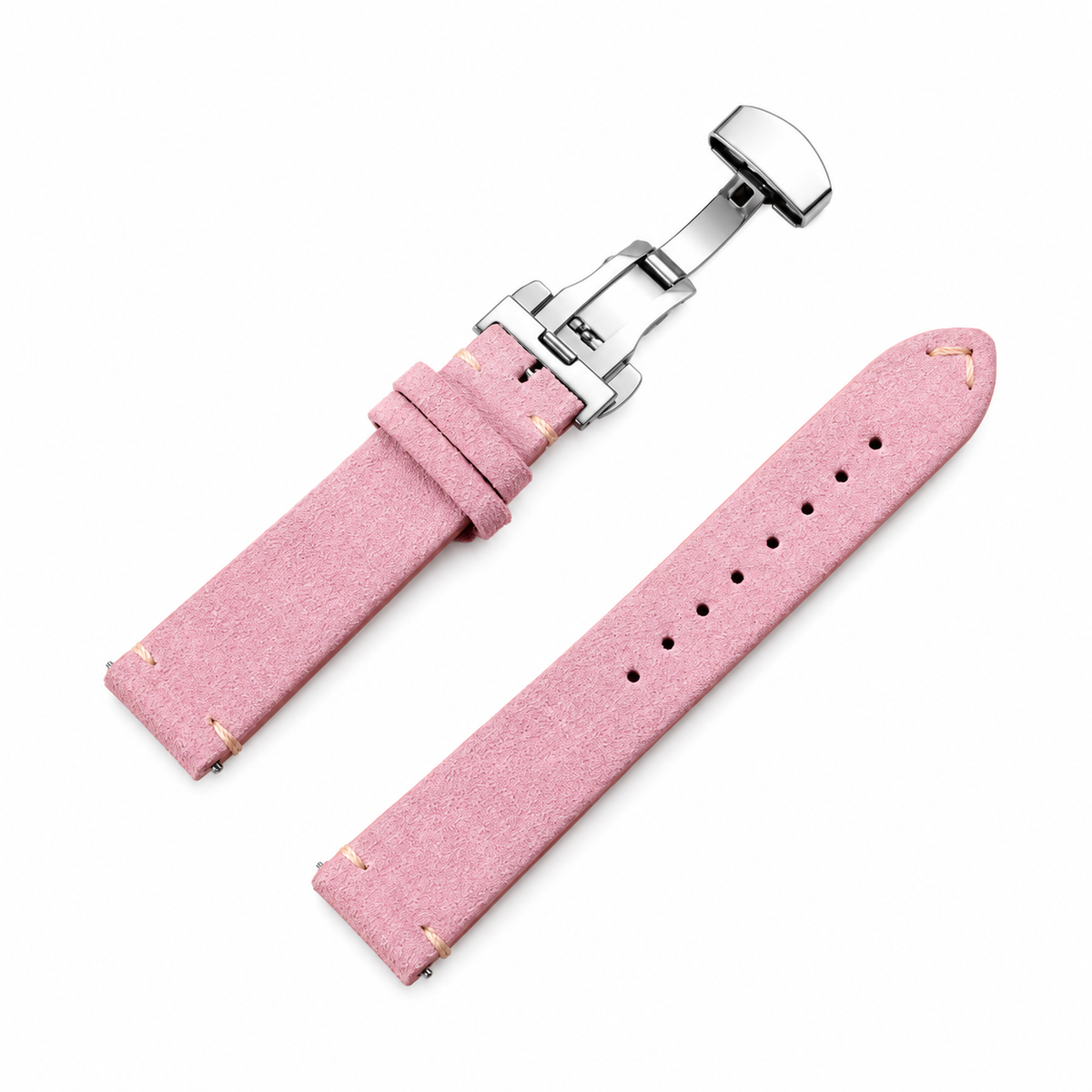 Suede leather watch strap – Quick Release & Butterfly Clasp | 14–22mm (Multiple colors)