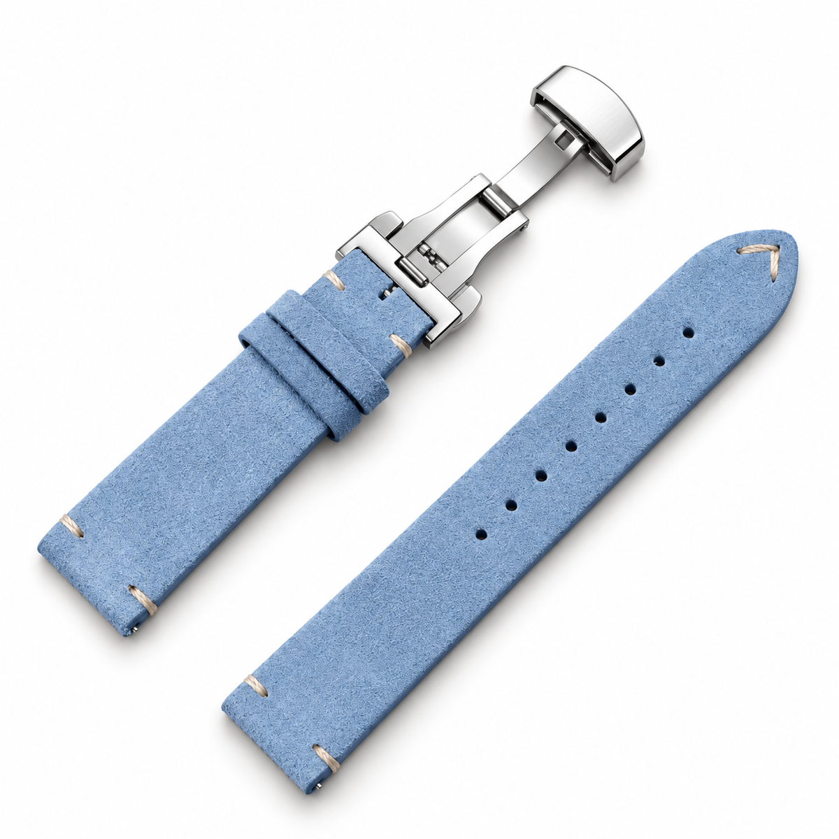 Suede leather watch strap – Quick Release & Butterfly Clasp | 14–22mm (Multiple colors)