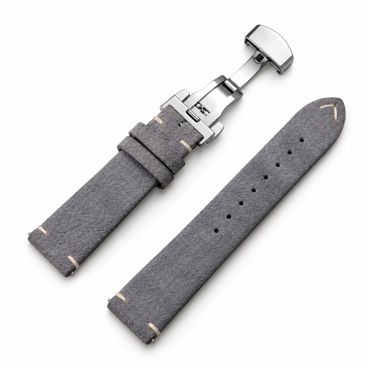 Suede leather watch strap – Quick Release & Butterfly Clasp | 14–22mm (Multiple colors)