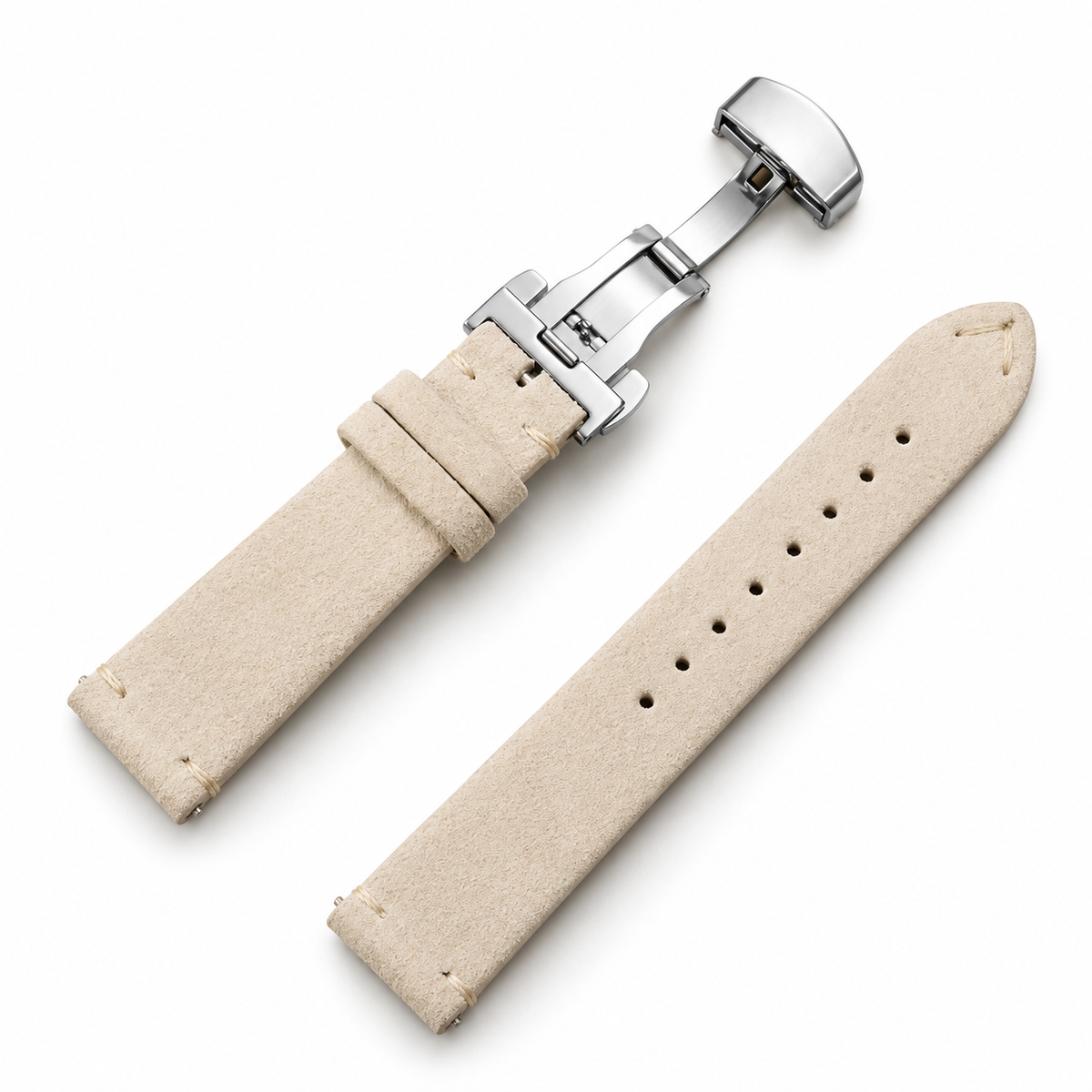 Suede leather watch strap – Quick Release & Butterfly Clasp | 14–22mm (Multiple colors)