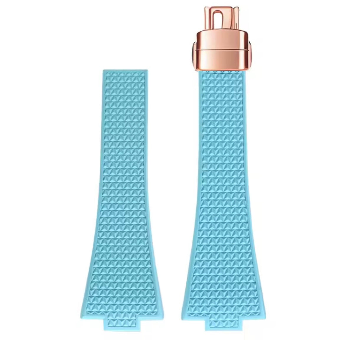 Textured Rubber Watch Strap For Tissot PRX multiple colors with Quick Release Stainless Steel (Rose) - Fits PRX 40mm