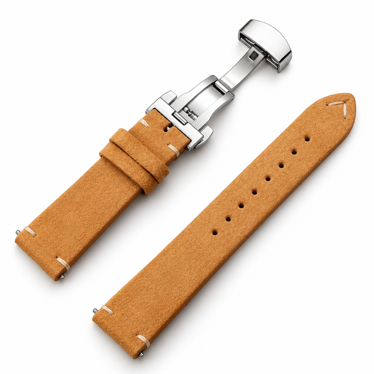 Suede leather watch strap – Quick Release & Butterfly Clasp | 14–22mm (Multiple colors)