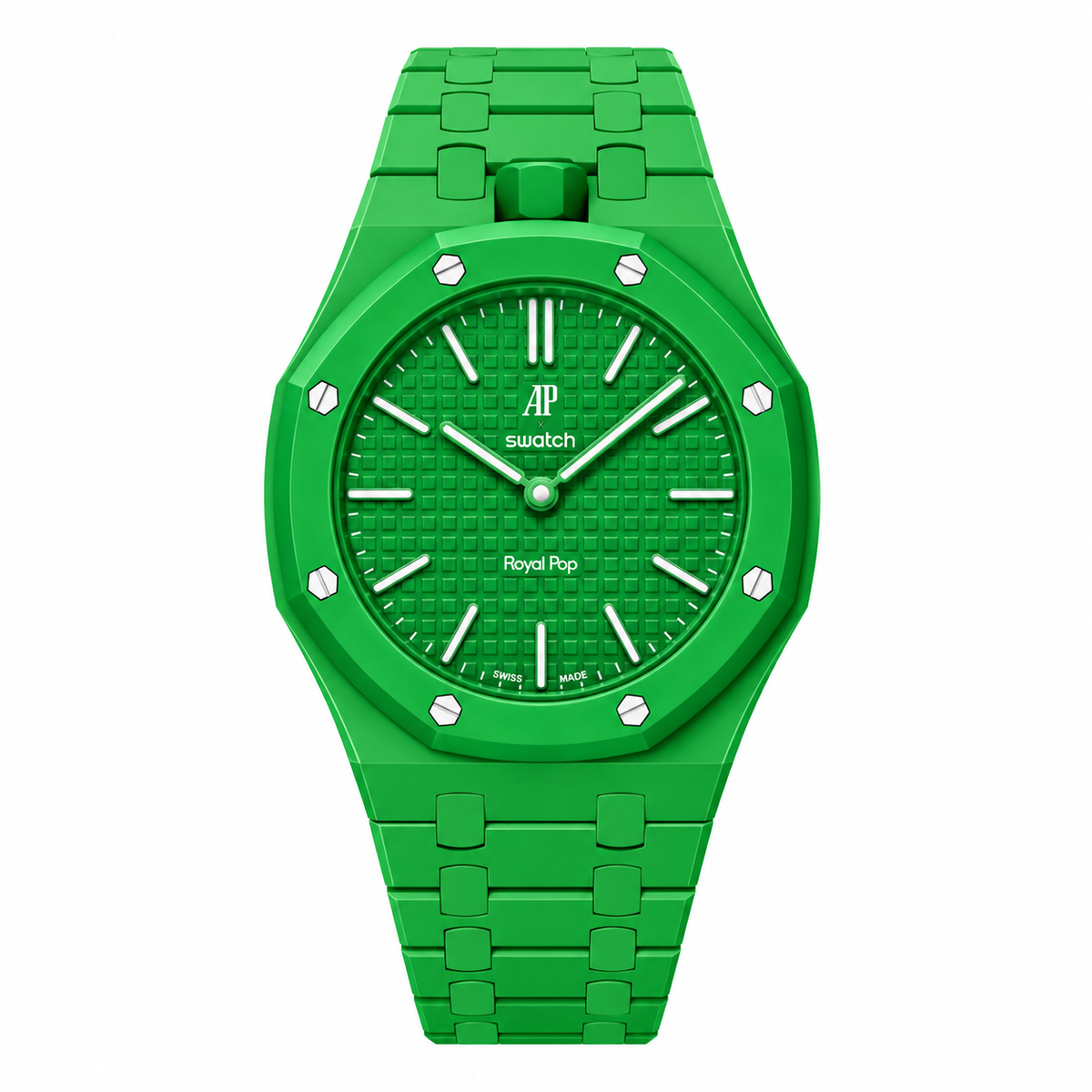 Bioceramic case and strap for AP x Swatch RoyalPop (Green eight) All green