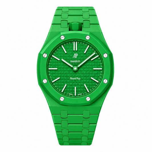 Bioceramic case and strap for AP x Swatch RoyalPop (Green eight) All green