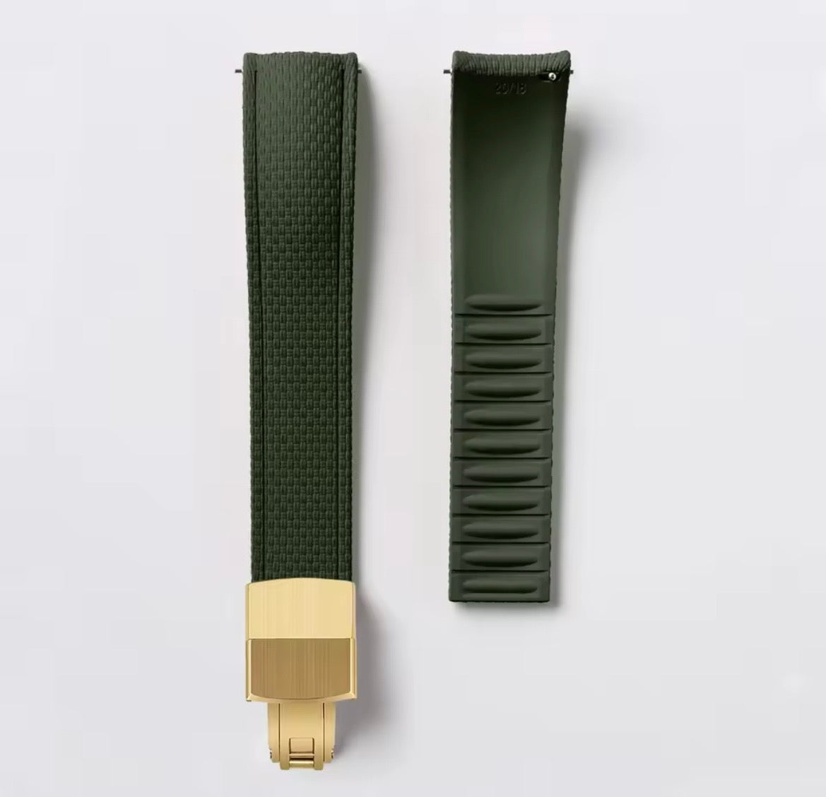 CTS FKM Rubber Watch Strap, Quick Release, Army Green