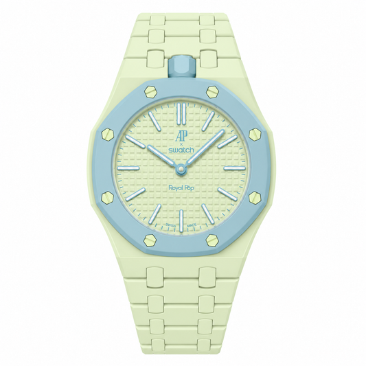 Bioceramic case and strap for AP x Swatch RoyalPop (Blaue Acht) Lightgreen
