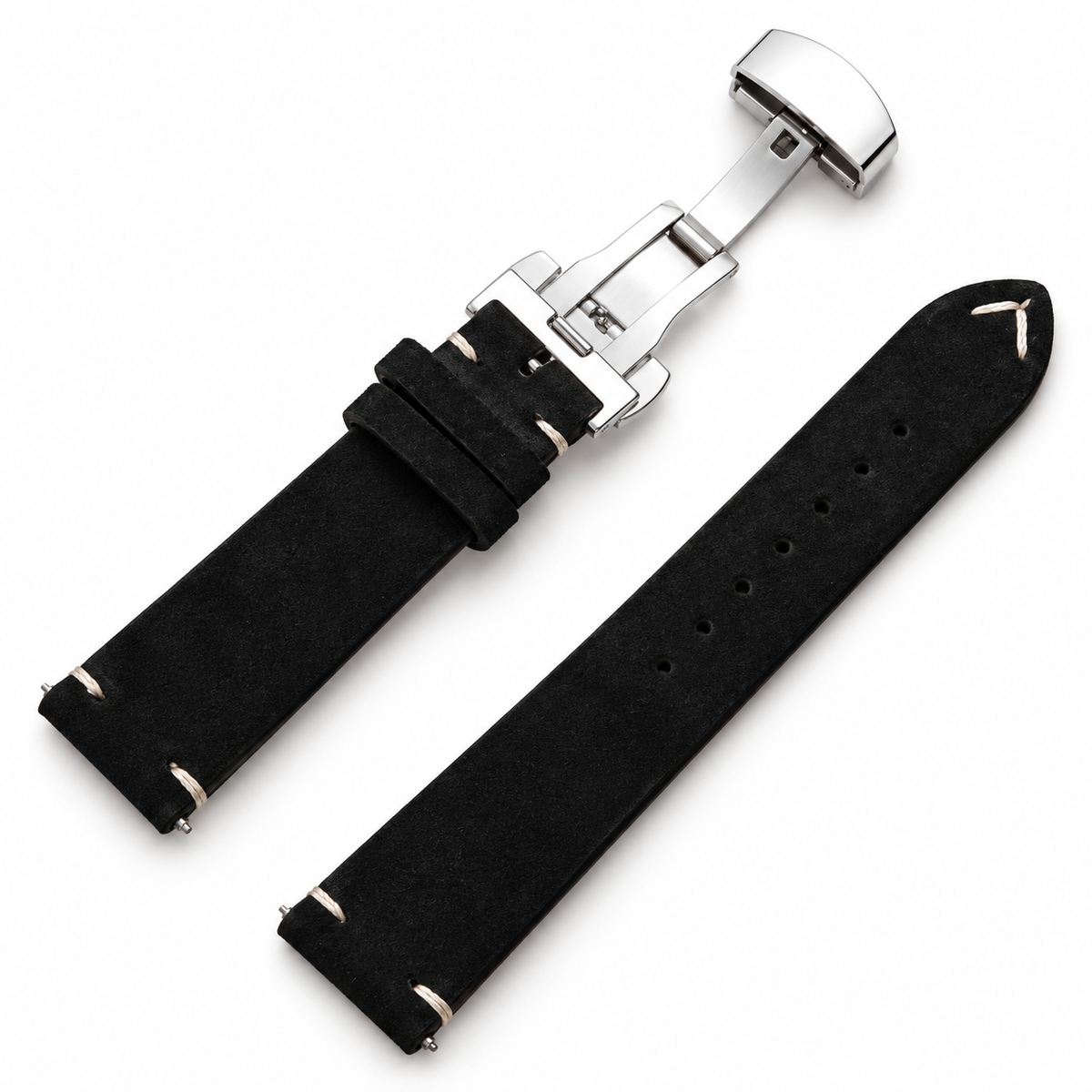 Suede leather watch strap – Quick Release & Butterfly Clasp | 14–22mm (Multiple colors)