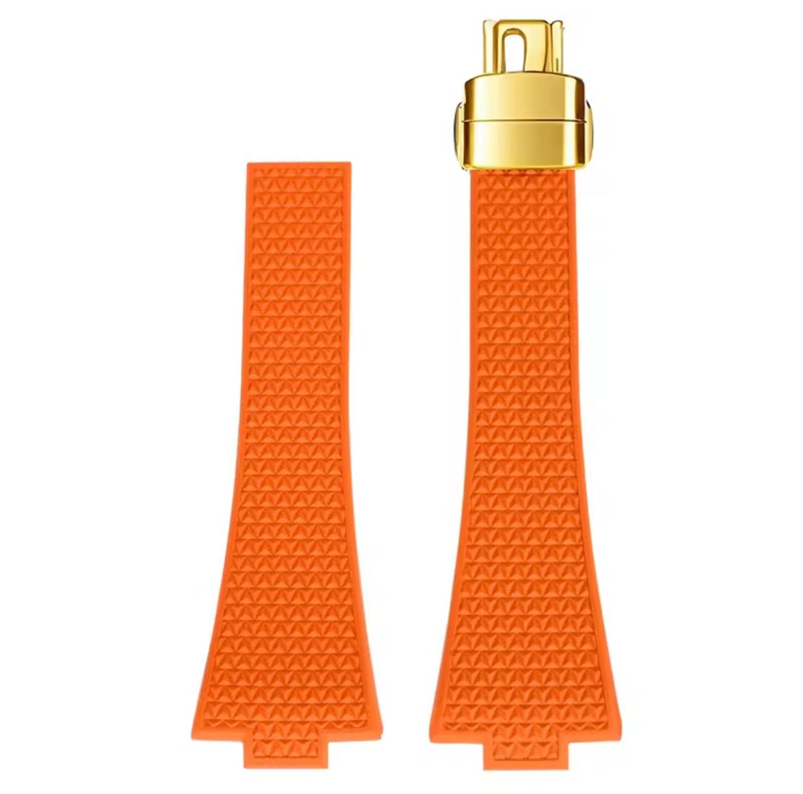 Textured Rubber Watch Strap multiple colors with Quick Release Stainless Steel (Gold)