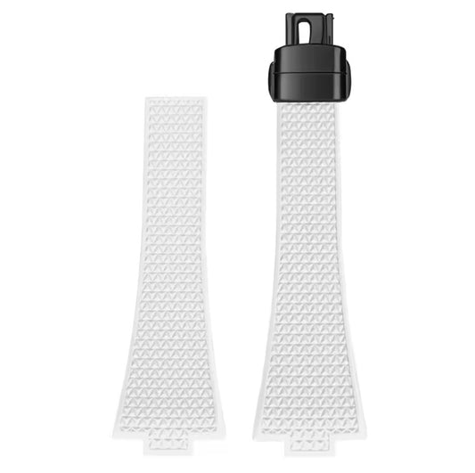 Textured Rubber Watch Strap multiple colors with Quick Release Stainless Steel (black)