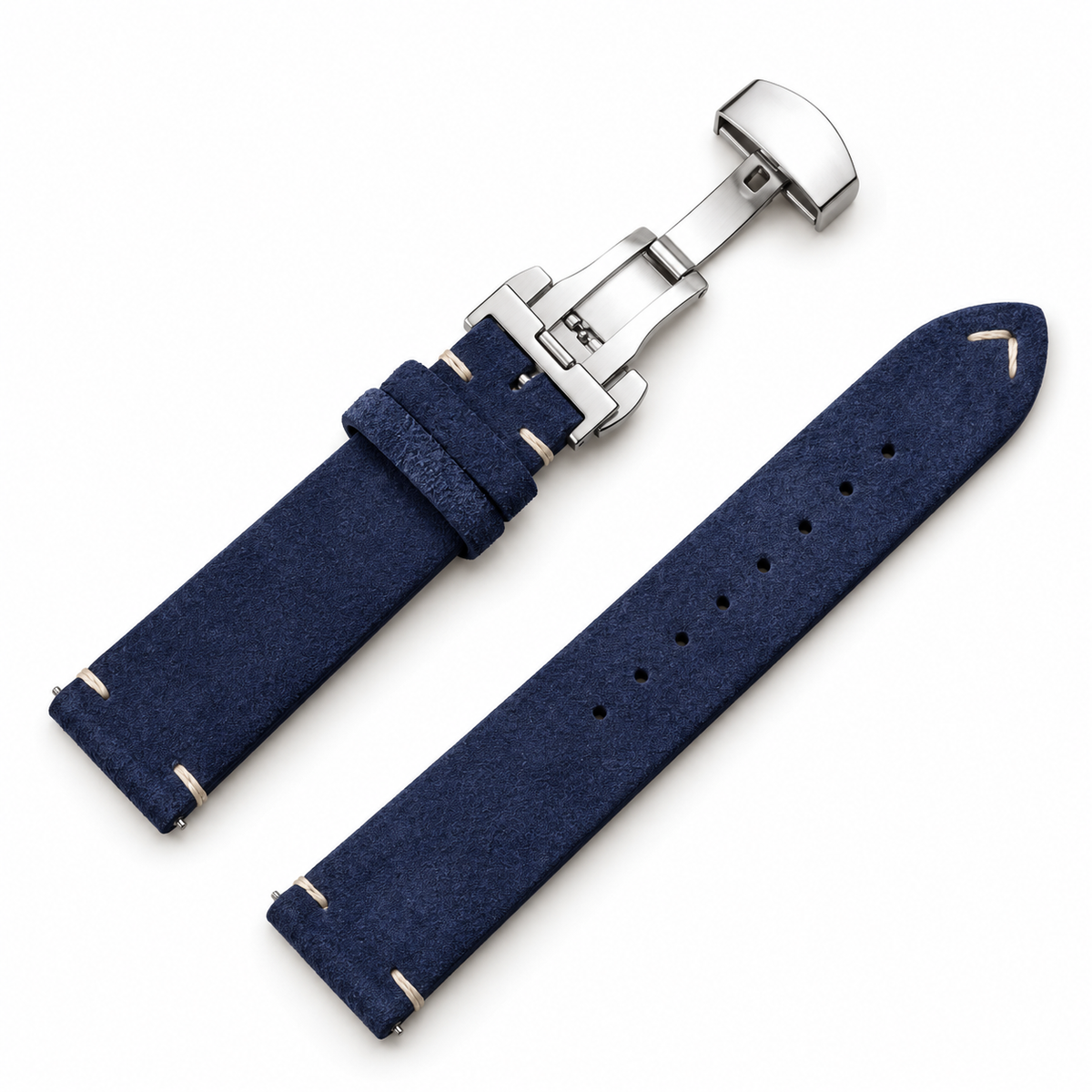 Suede leather watch strap – Quick Release & Butterfly Clasp | 14–22mm (Multiple colors)