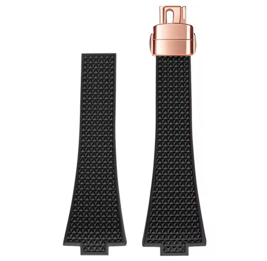 Tissot PRX Textured Rubber Watch Strap multiple colors with Quick Release Stainless Steel (Rose) - Fits PRX 40mm