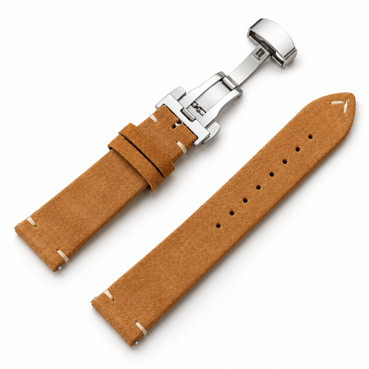 Suede leather watch strap – Quick Release & Butterfly Clasp | 14–22mm (Multiple colors)