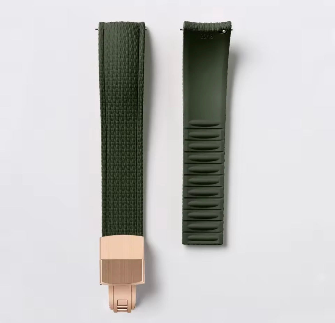CTS FKM Rubber Watch Strap, Quick Release, Army Green