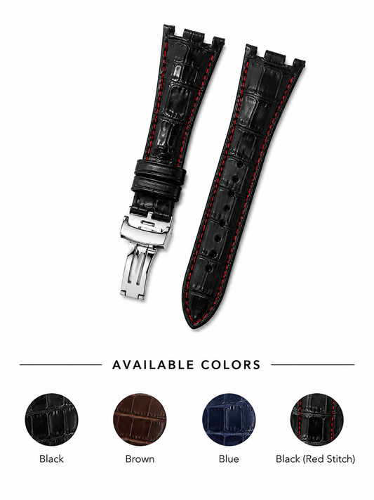 Crocodile Pattern textured Leather Watch Strap for Audemars Piguet Royal Oak Offshore multiple colors