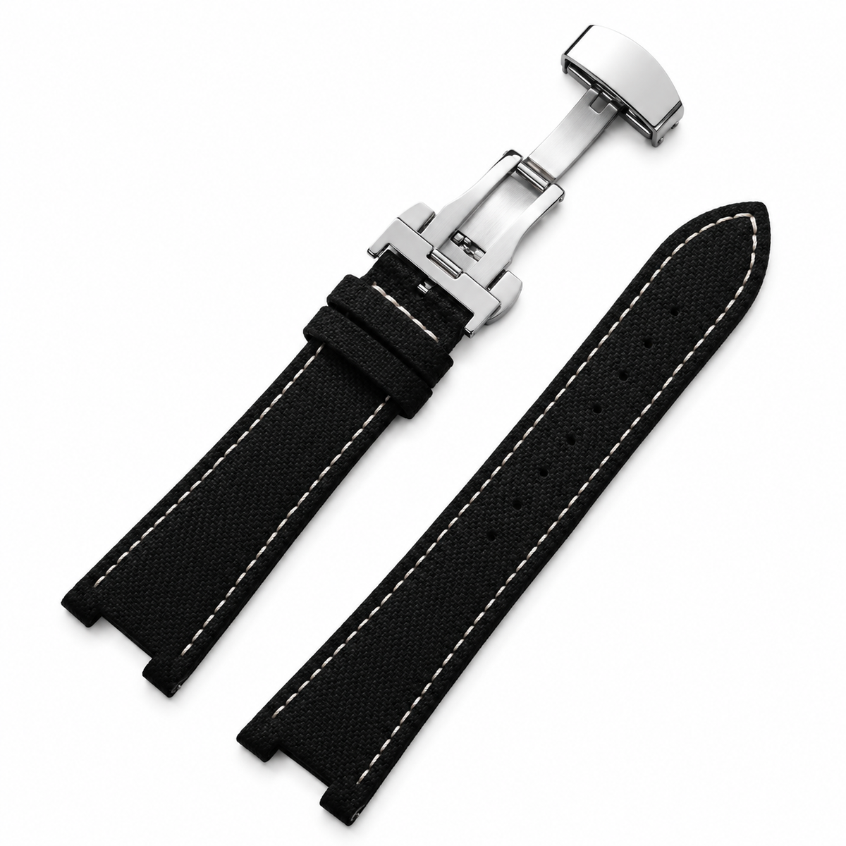 Denim Watch Strap for Patek Philippe Nautilus – 25×13mm | Butterfly Deployment Clasp