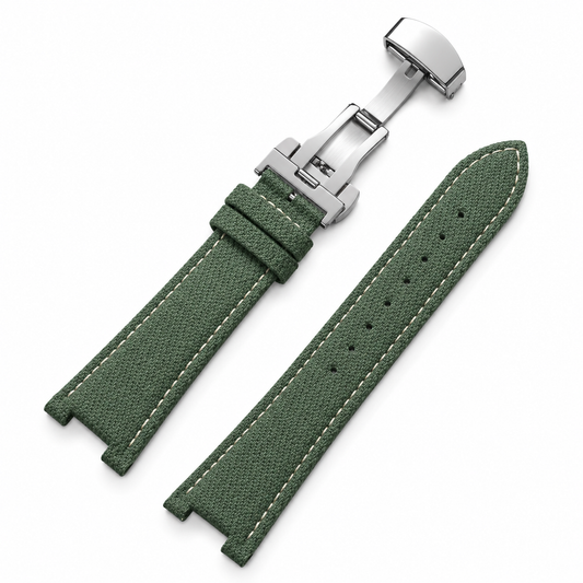 Denim Watch Strap for Patek Philippe Nautilus – 25×13mm | Butterfly Deployment Clasp