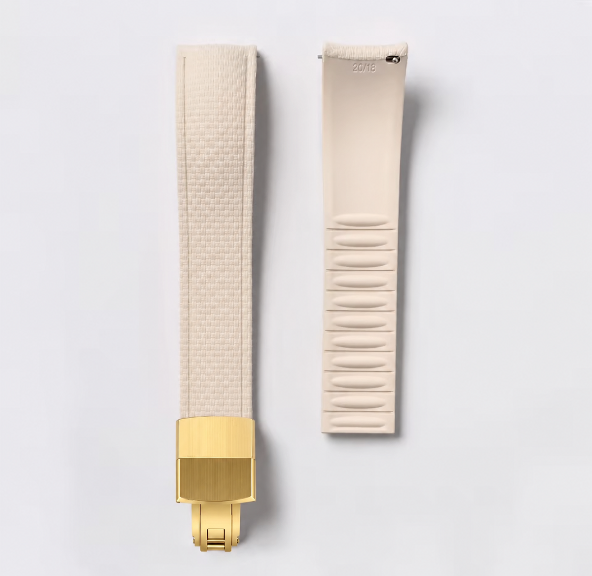 CTS FKM Rubber Watch Strap, Quick Release, Creme