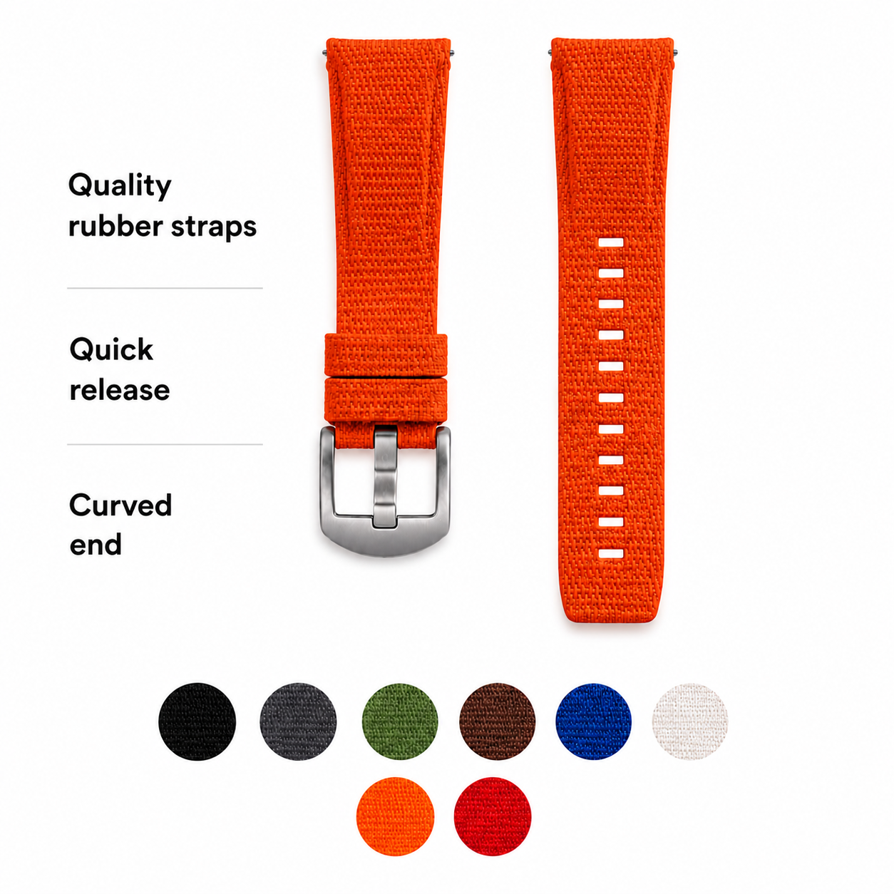 Textured Rubber Quick Release Watch Strap for Omega Seamaster (Several colors)