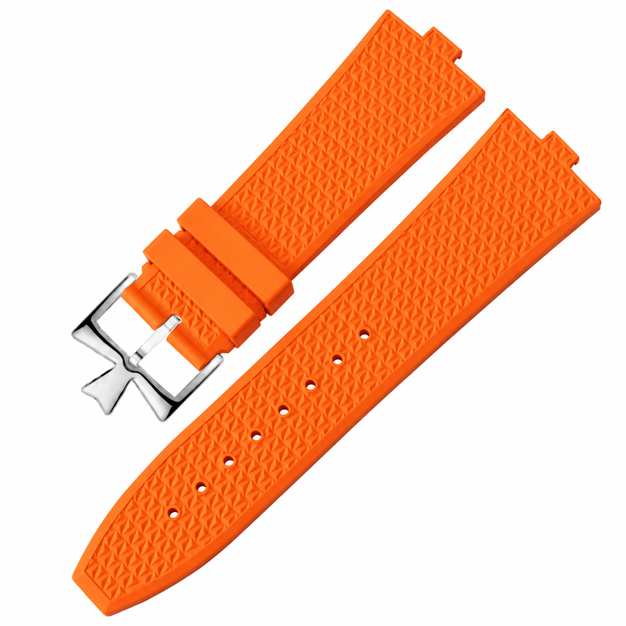 Silicone Watch Strap for Vacheron Constantin – Textured Rubber Watch Band (Silver Buckle)