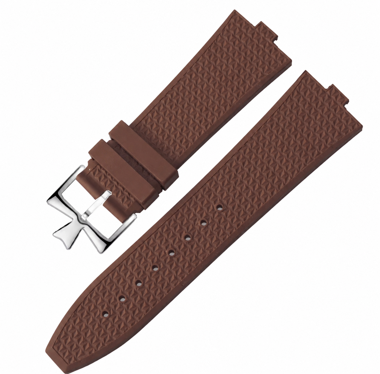 Silicone Watch Strap for Vacheron Constantin – Textured Rubber Watch Band (Silver Buckle)