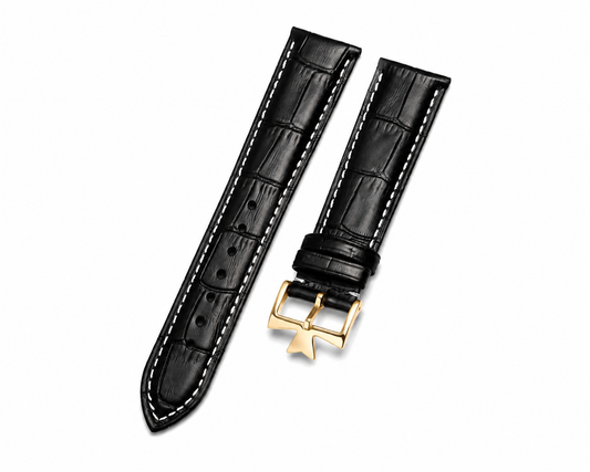 Watch Strap for Vacheron Constantin – Textured Leather Vegan Watch Band (Silver/Gold buckle)