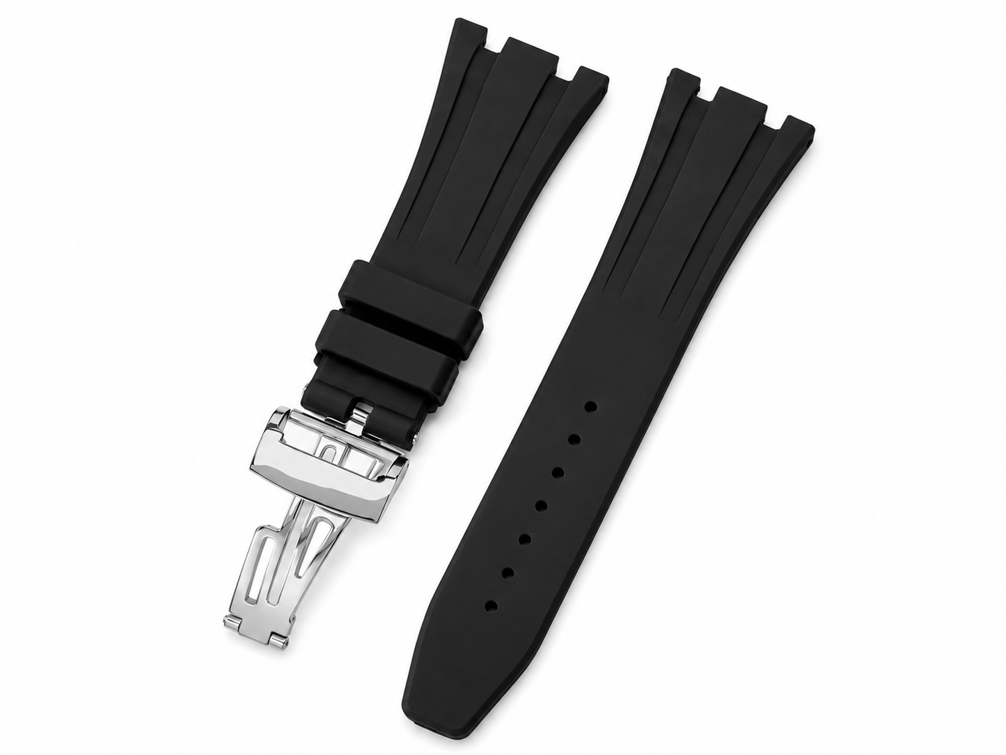 Premium Watch Strap for Audemars Piguet Royal Oak Offshore – Silver Deployant Buckle