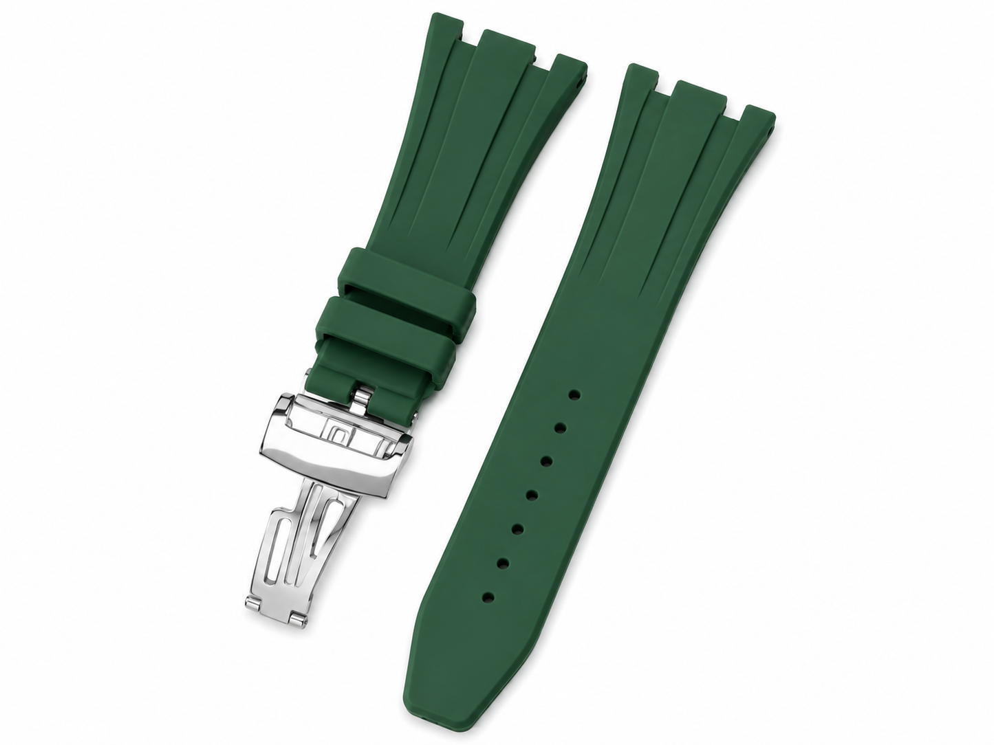 Premium Watch Strap for Audemars Piguet Royal Oak Offshore – Silver Deployant Buckle