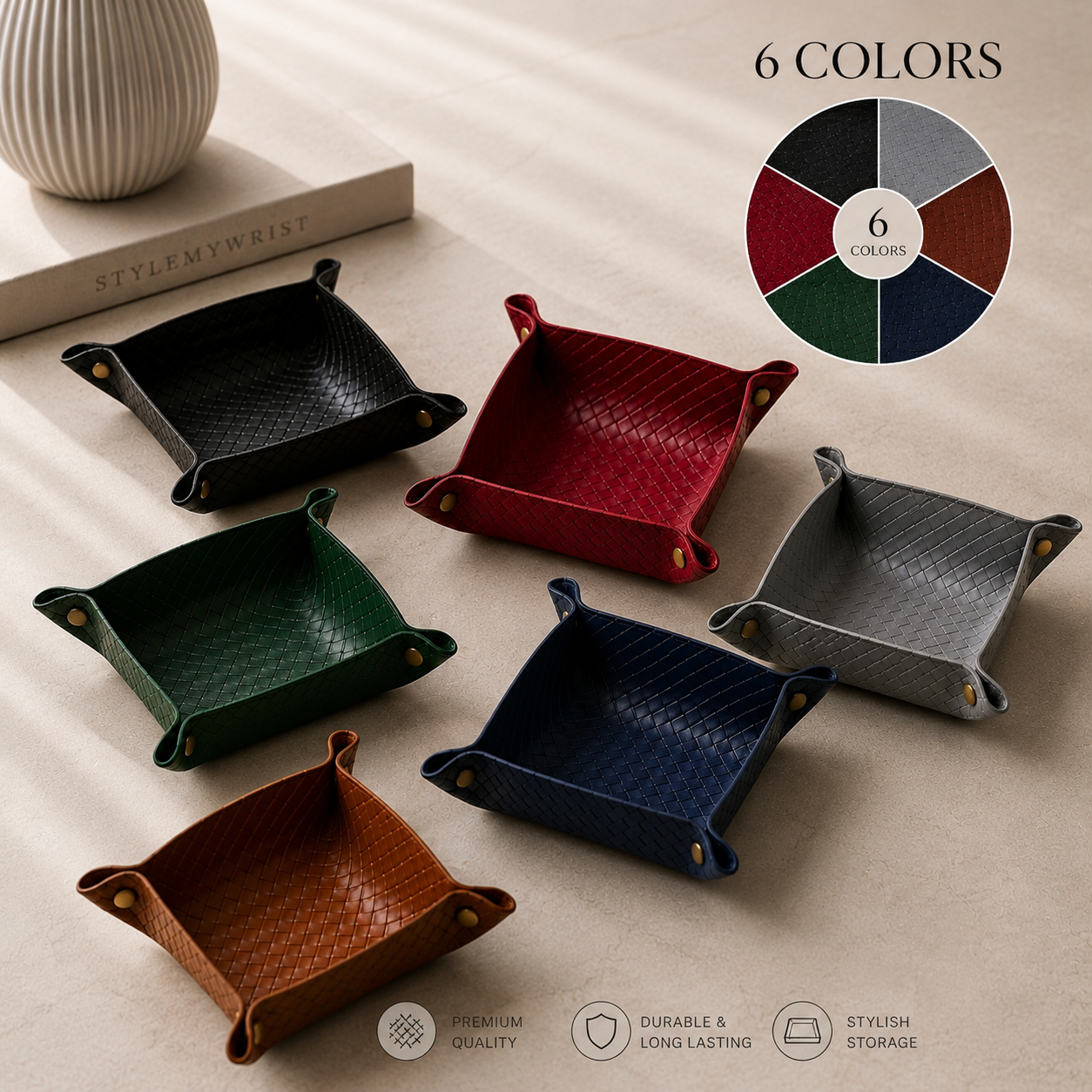 Woven Valet Tray – Premium Catchall Organizer - Multiple colors