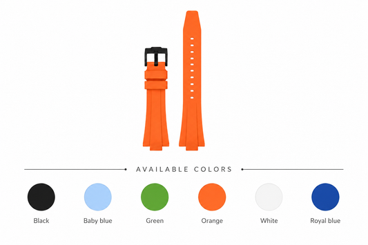 Tissot PRX Premium Black Silicone Watch Strap with Stainless Steel Buckle multiple colors - Fits PRX 40mm