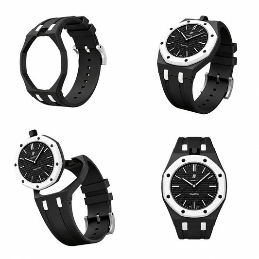 AP x Swatch Royalpop rubber strap & adapter bundle Black/White