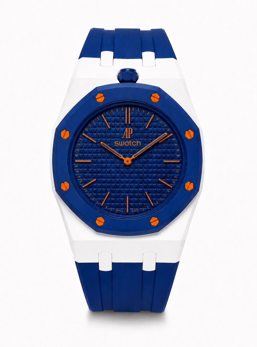 AP x Swatch Royalpop rubber strap & adapter bundle Navy/white