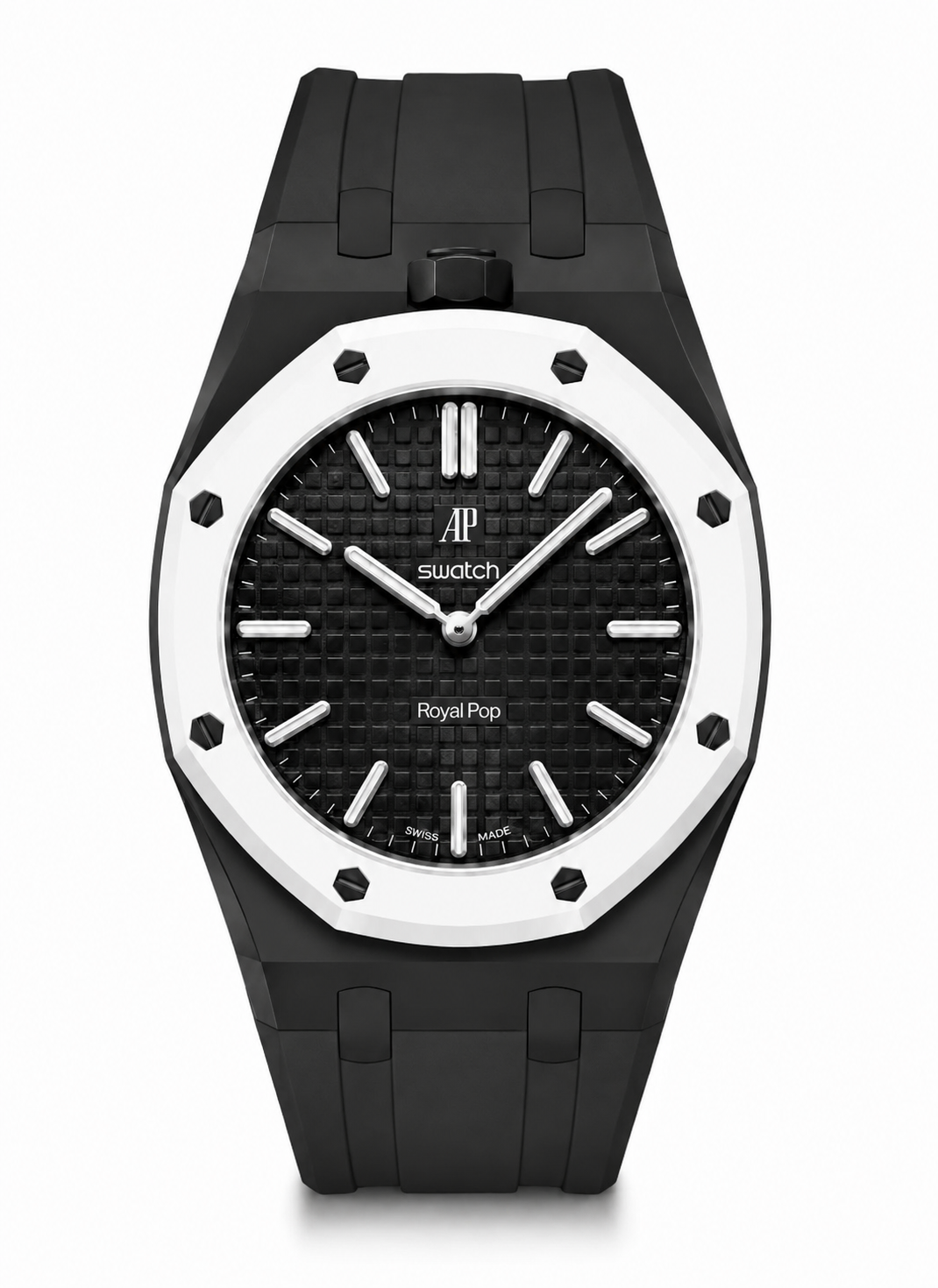 Rubber strap & adapter For AP x Swatch RoyalPop - ALL BLACK