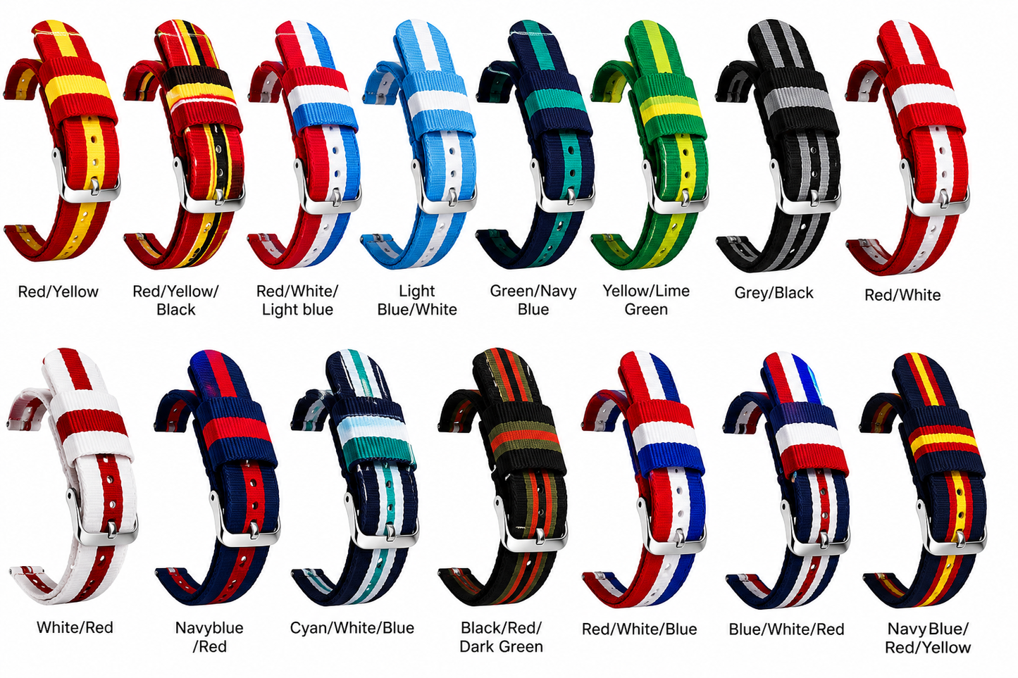 Universal NATO Watch Strap 20mm/22mm – Nylon Watch Band Compatible with Omega Moonswatch, Samsung, Garmin, Huawei, Amazfit & More