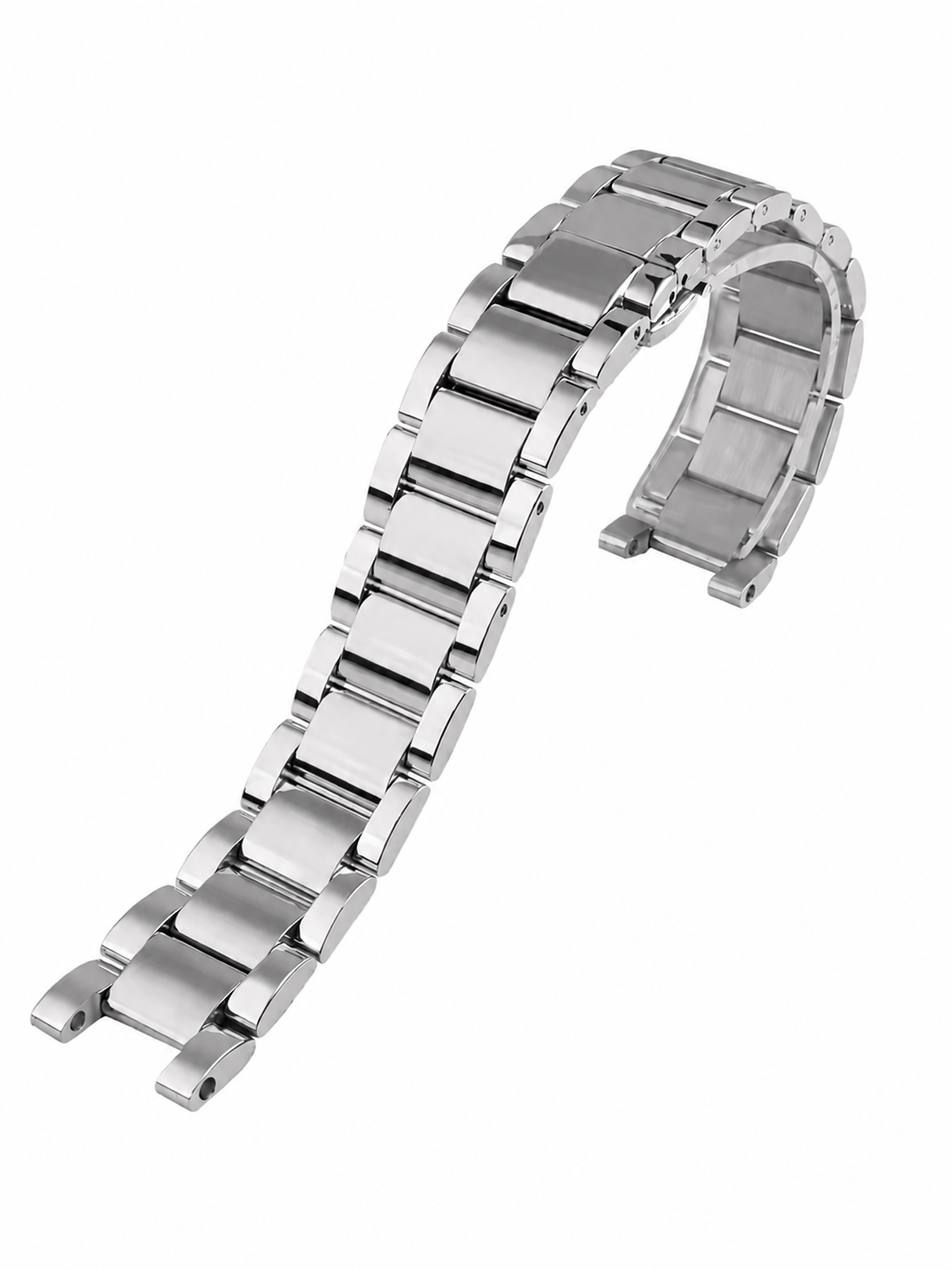 Stainless Steel Watch Band Replacement Strap Compatible with Cartier Pasha